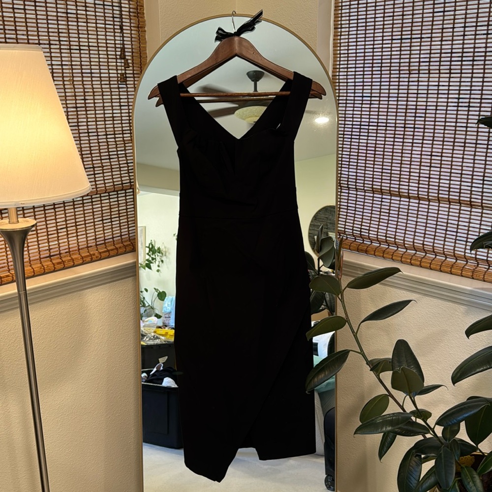 ASOS Black stretchy off the shoulder midi dress